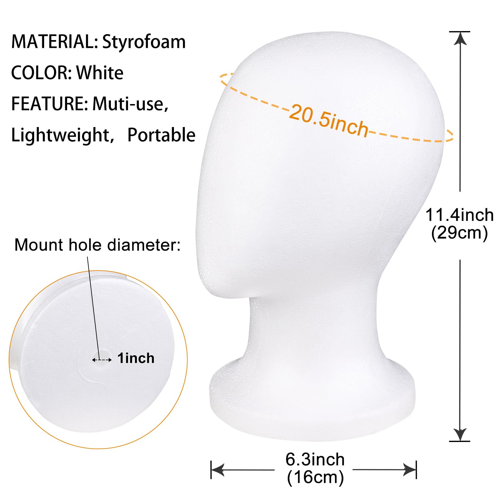 Faceless styrofoam head used as a wig stand on a salon table