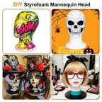 AceOrbit 3 PCS foam mannequin head set for home and salon use