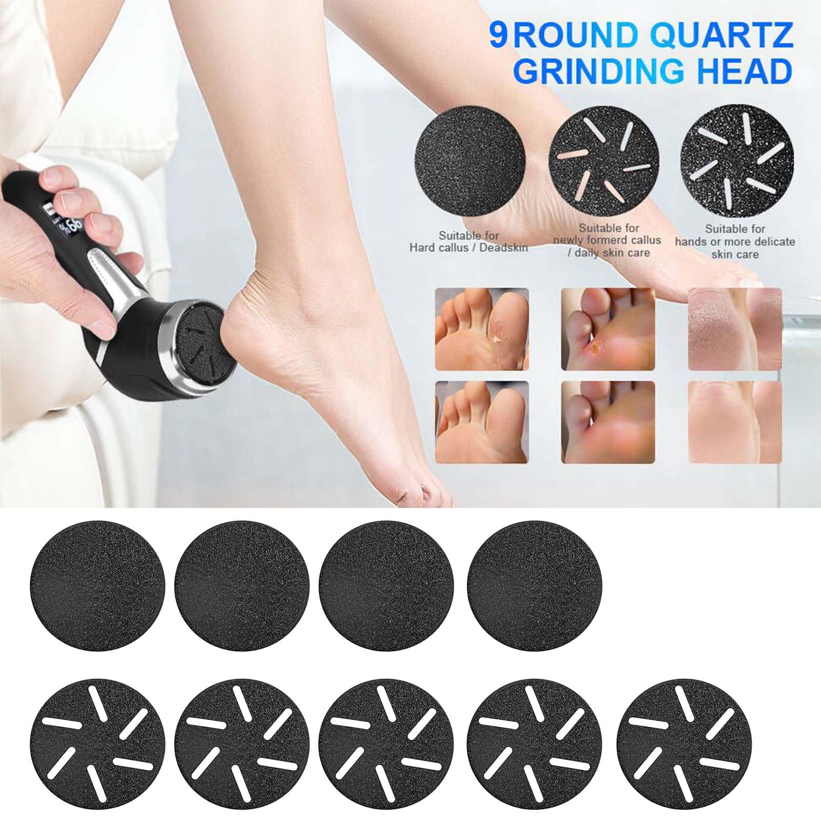 Nine replaceable grinding heads for Hoxida foot file
