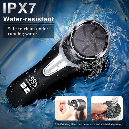 Hoxida callus remover being rinsed under water