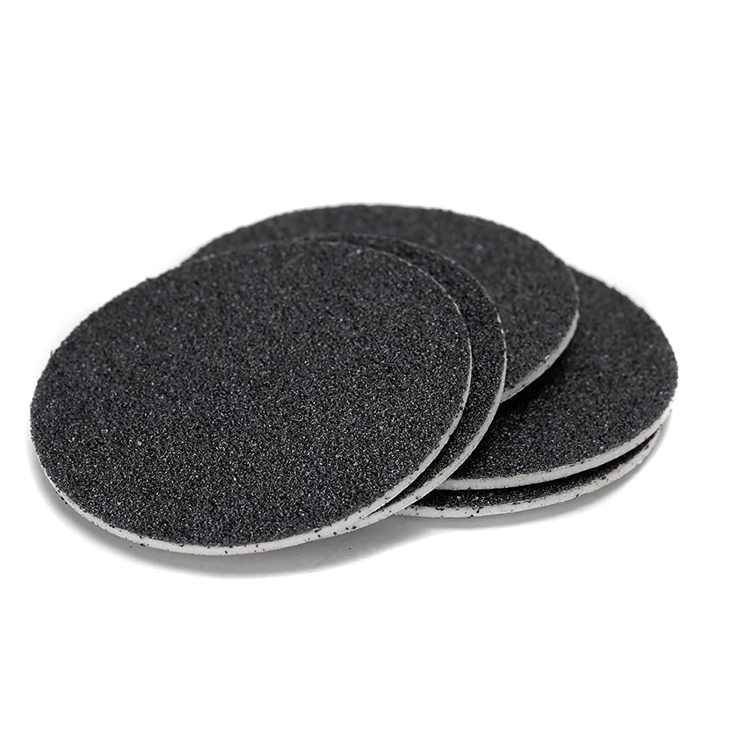 Electric callus remover with 180 grit sandpaper disc attached