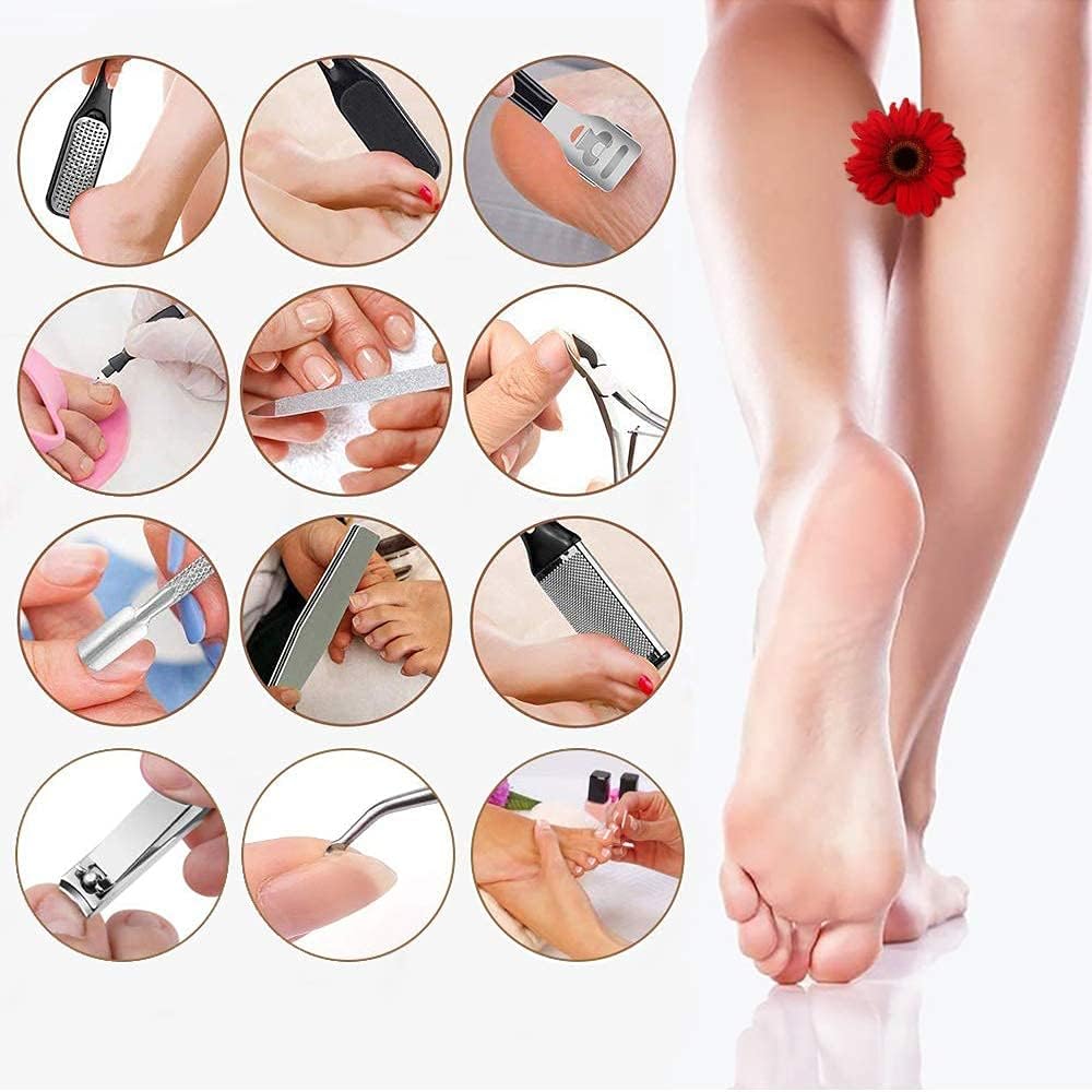 Complete Hoxida 10 in 1 portable pedicure tool set accessories