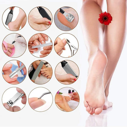 Complete Hoxida 10 in 1 portable pedicure tool set accessories