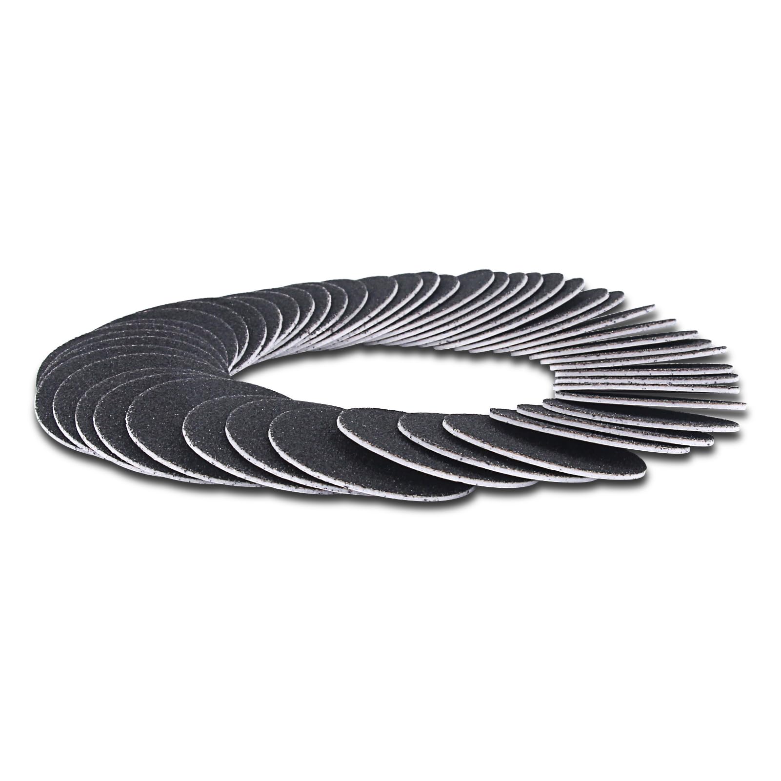 Top view of round sandpaper replacement pads for pedicure