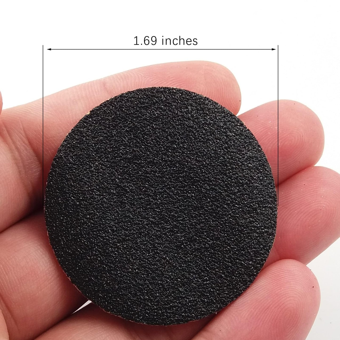 Educational diagram showing sandpaper disc size and grit