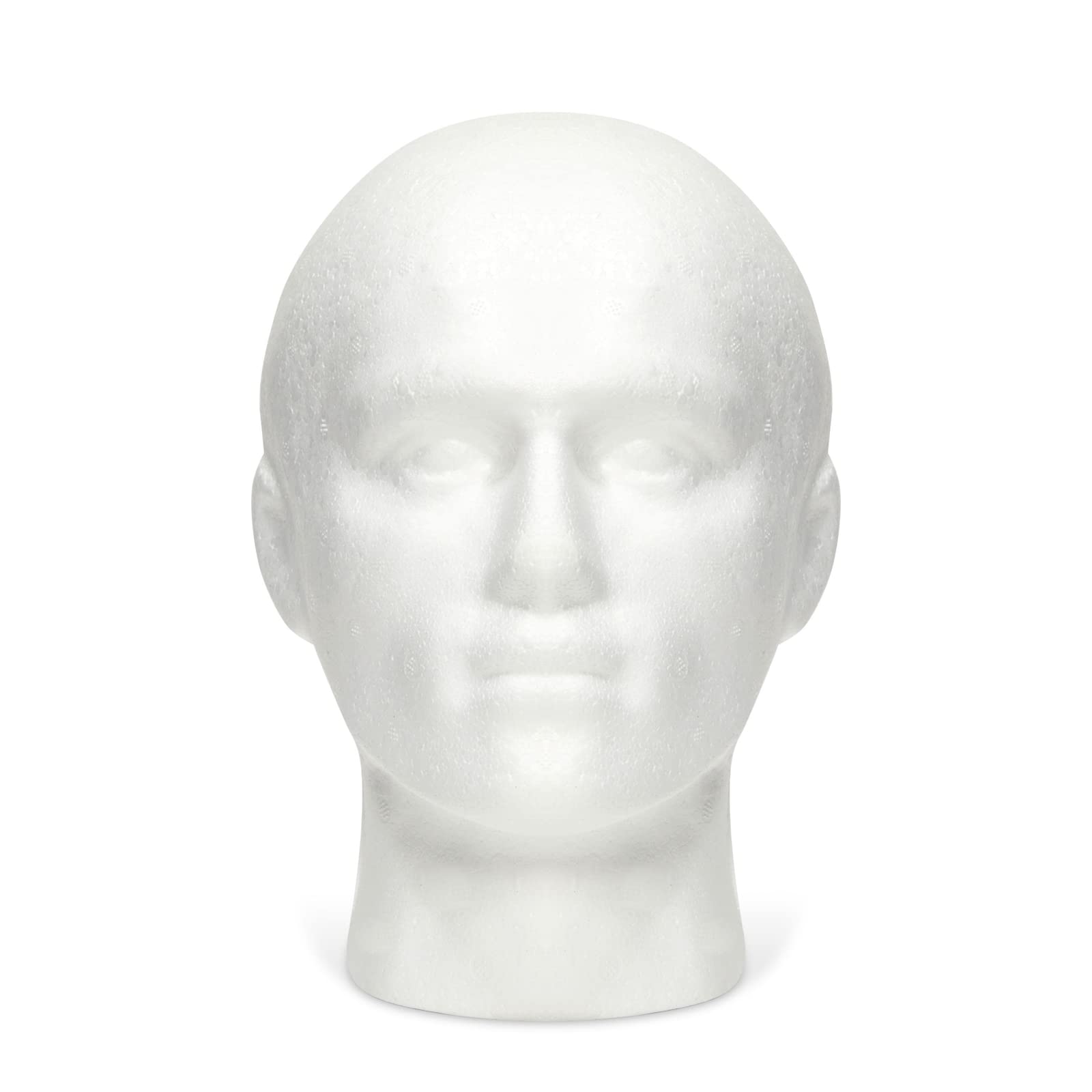 Premium imported white styrofoam wig holder stand freestanding base view