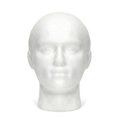 Premium imported white styrofoam wig holder stand freestanding base view