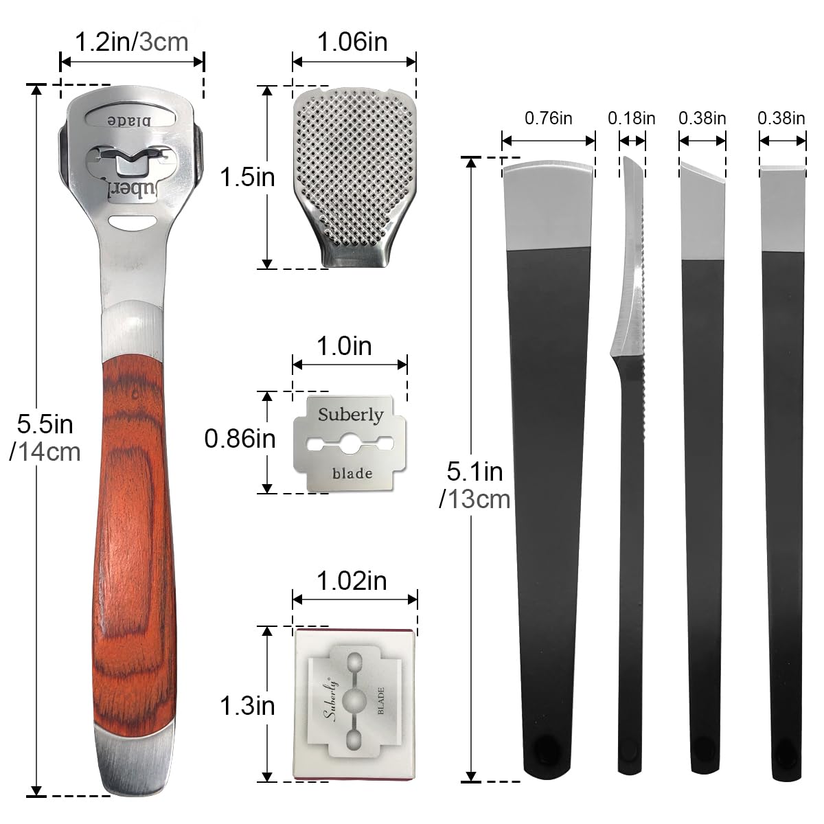 Replacement blades and foot file heads for callus shaver