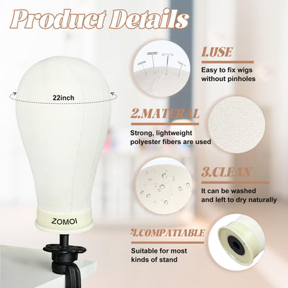 Adjustable tripod stand for Zomoi mannequin head full height
