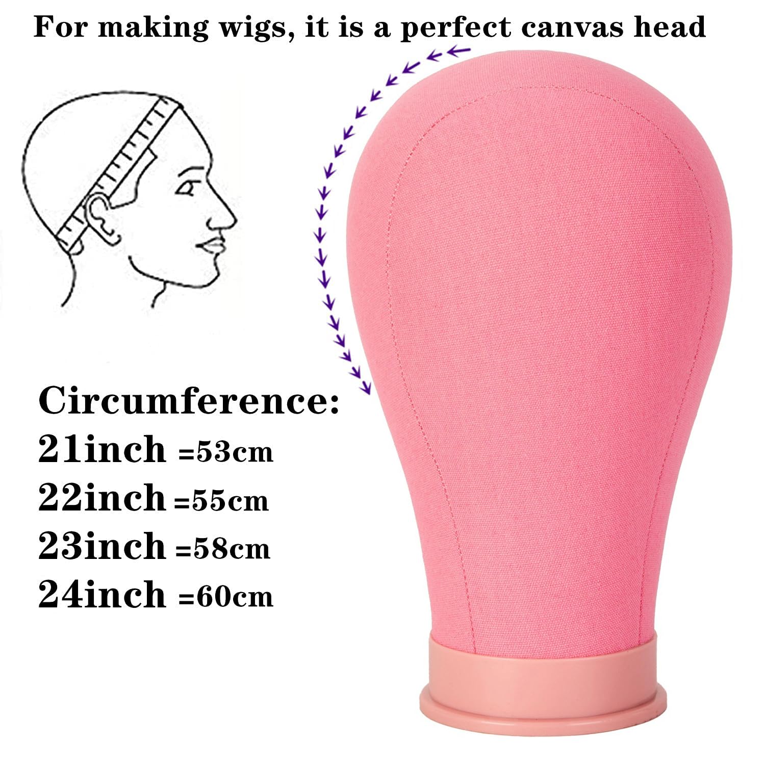 Side profile of Koskusder canvas block head for wig styling