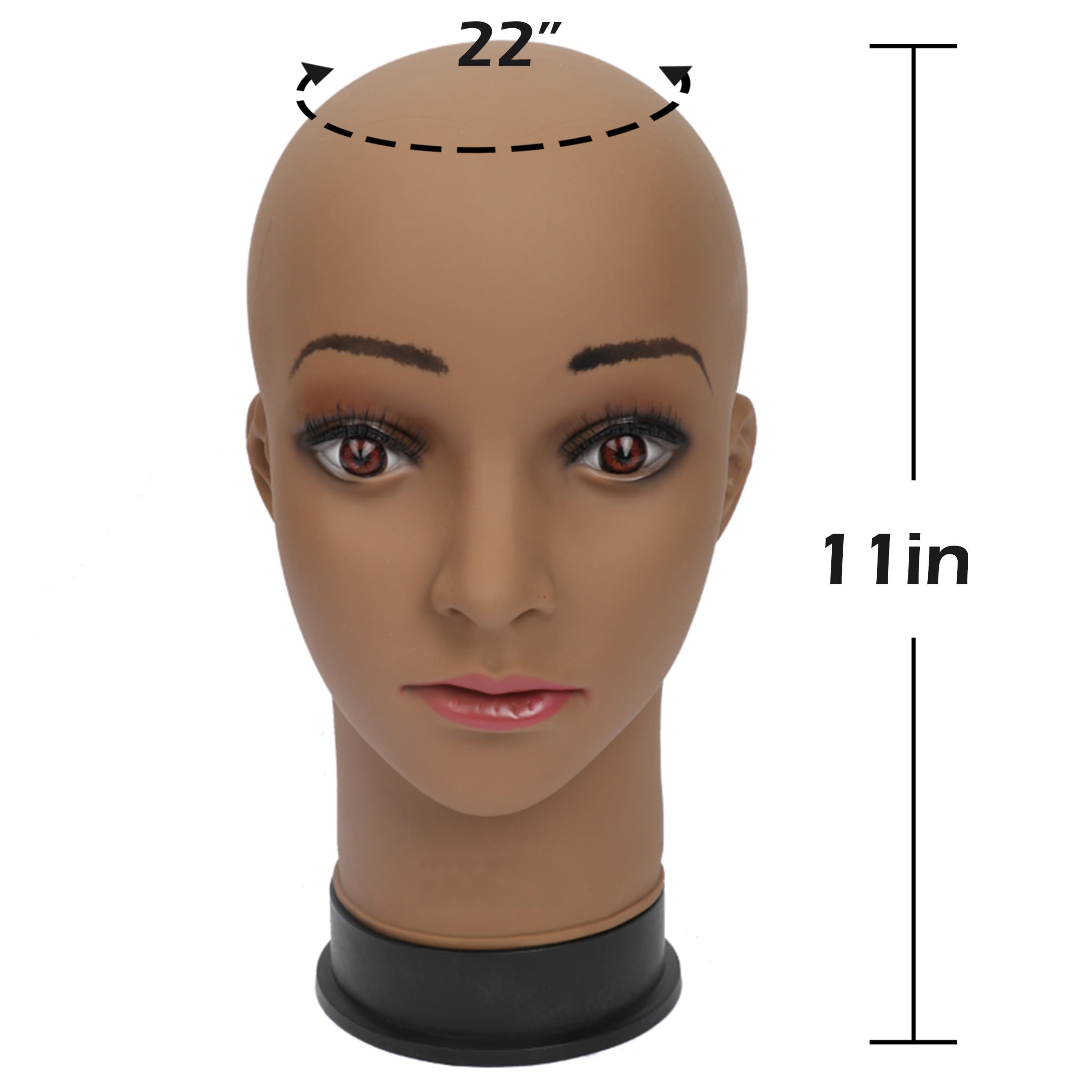 BHD BEAUTY professional wig making head with included table clamp accessory.