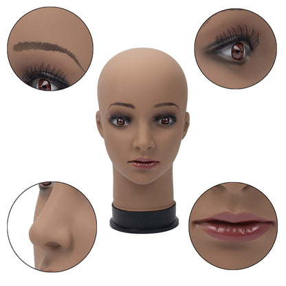 BHD BEAUTY mannequin head base showing the one inch mount hole construction.
