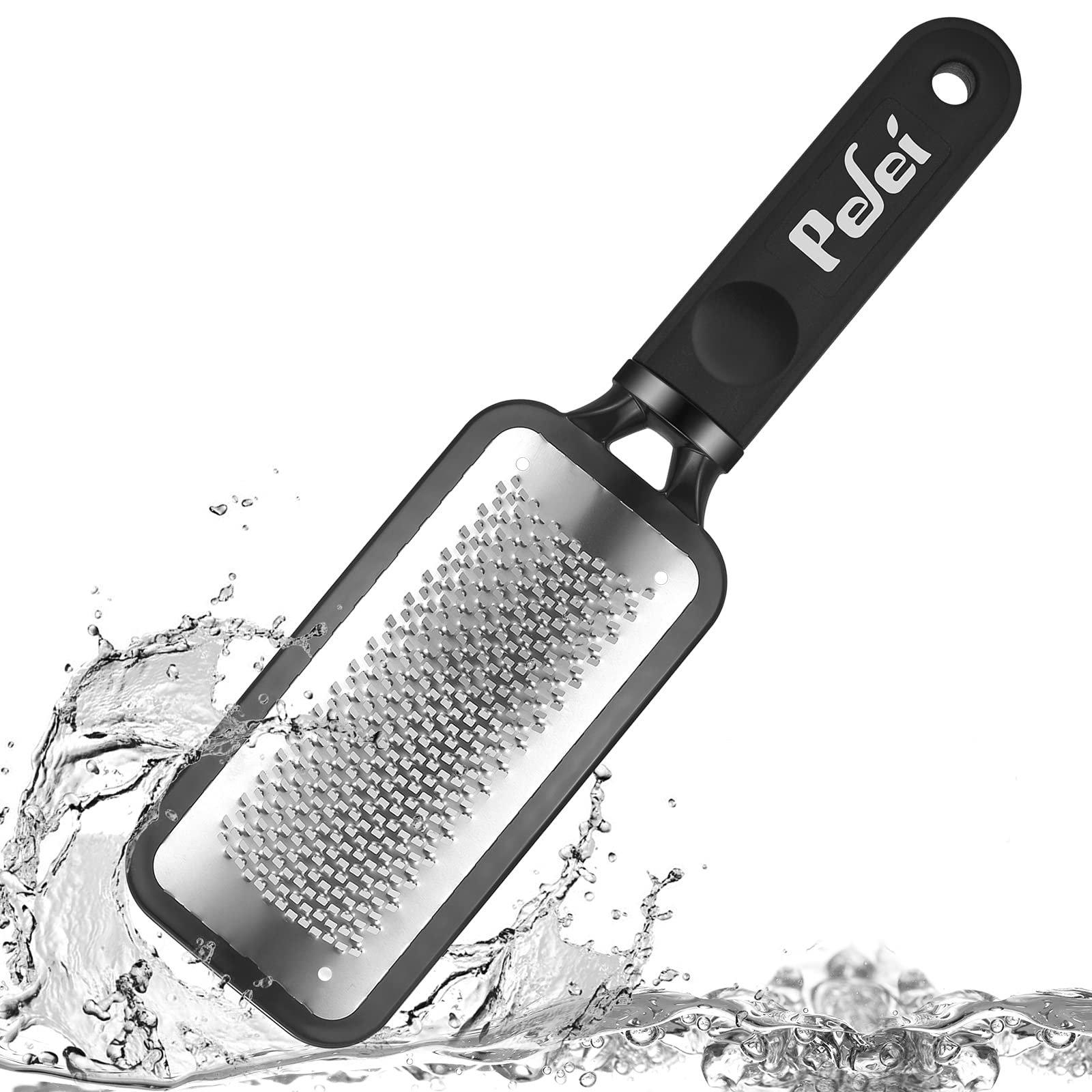 Pefei professional foot care file showing the ergonomic black non slip handle