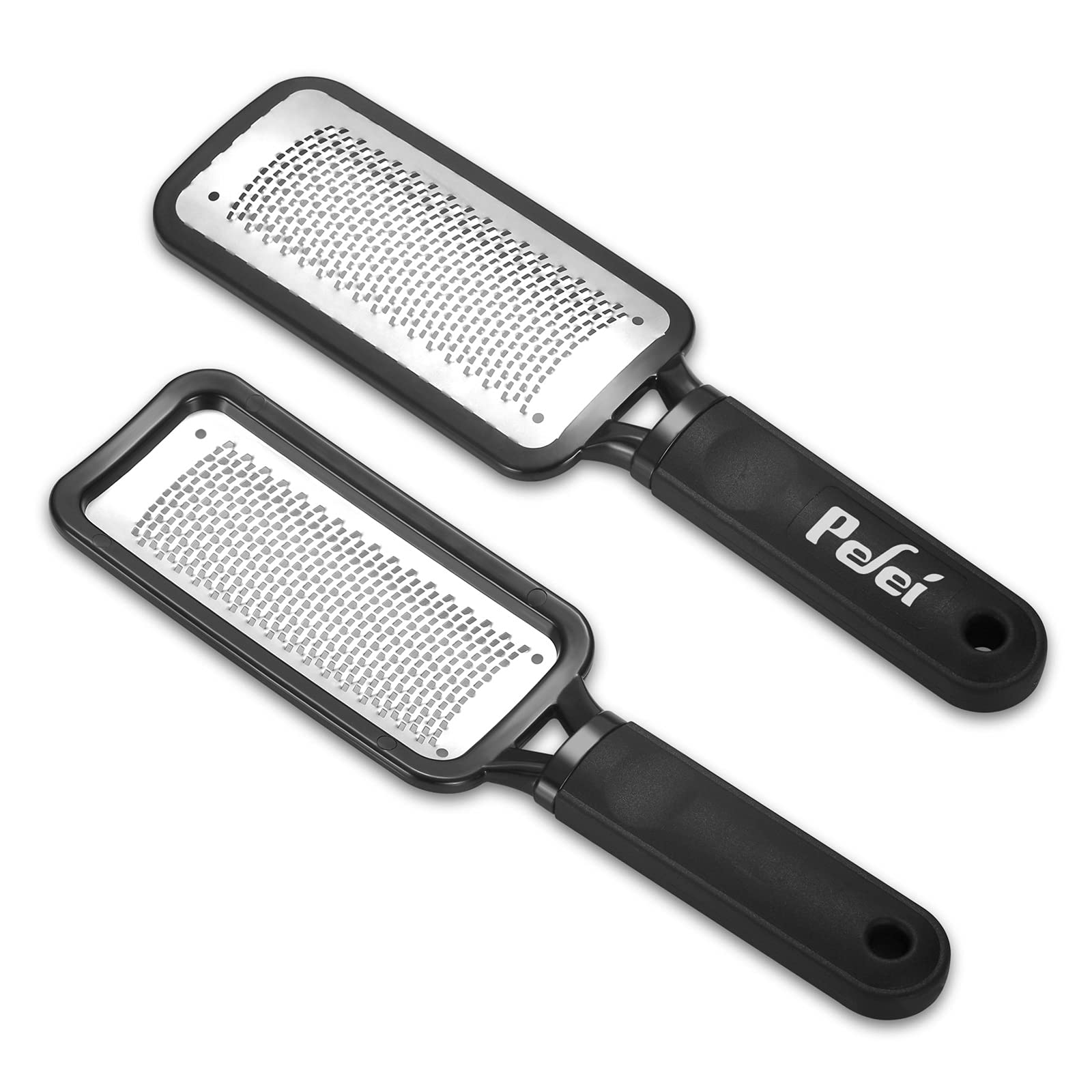 Surgical grade stainless steel callus remover surface close up view