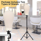 Dual use desktop table clamp attachment included with the cosmetology mannequin set