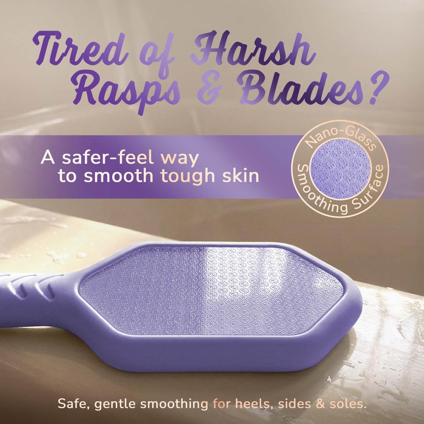 Person using Silkle foot scrubber on cracked heels