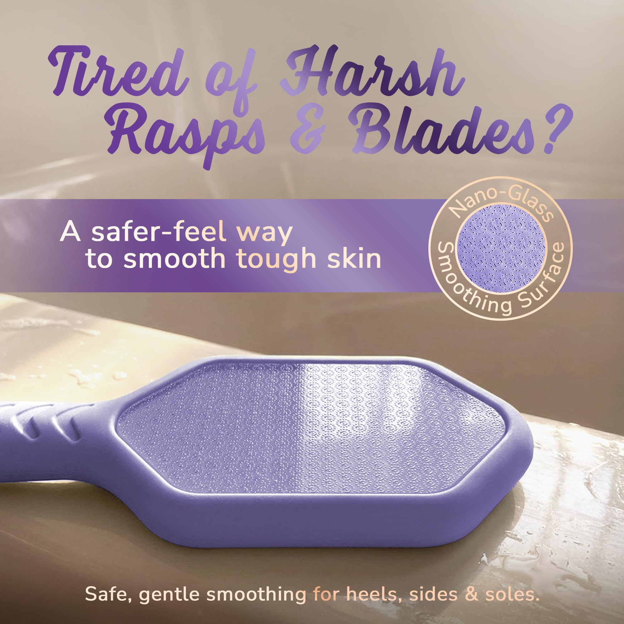 Person using Silkle foot scrubber on cracked heels