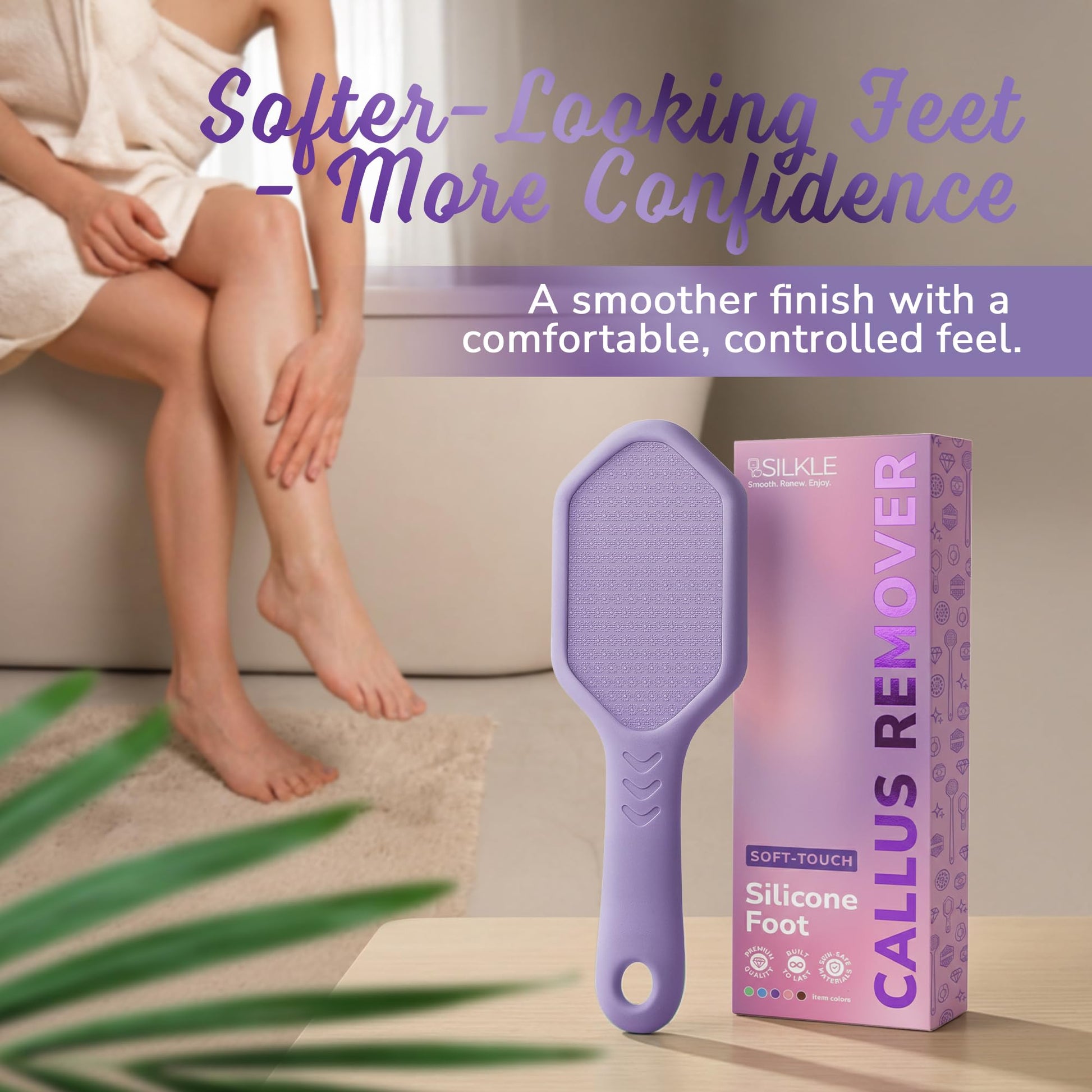 Silkle foot care tool with hanging hole storage