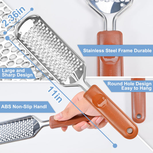 Close up of Untrytb stainless steel foot file rasp surface