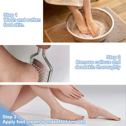 Using Untrytb foot scraper on a heel for callus removal
