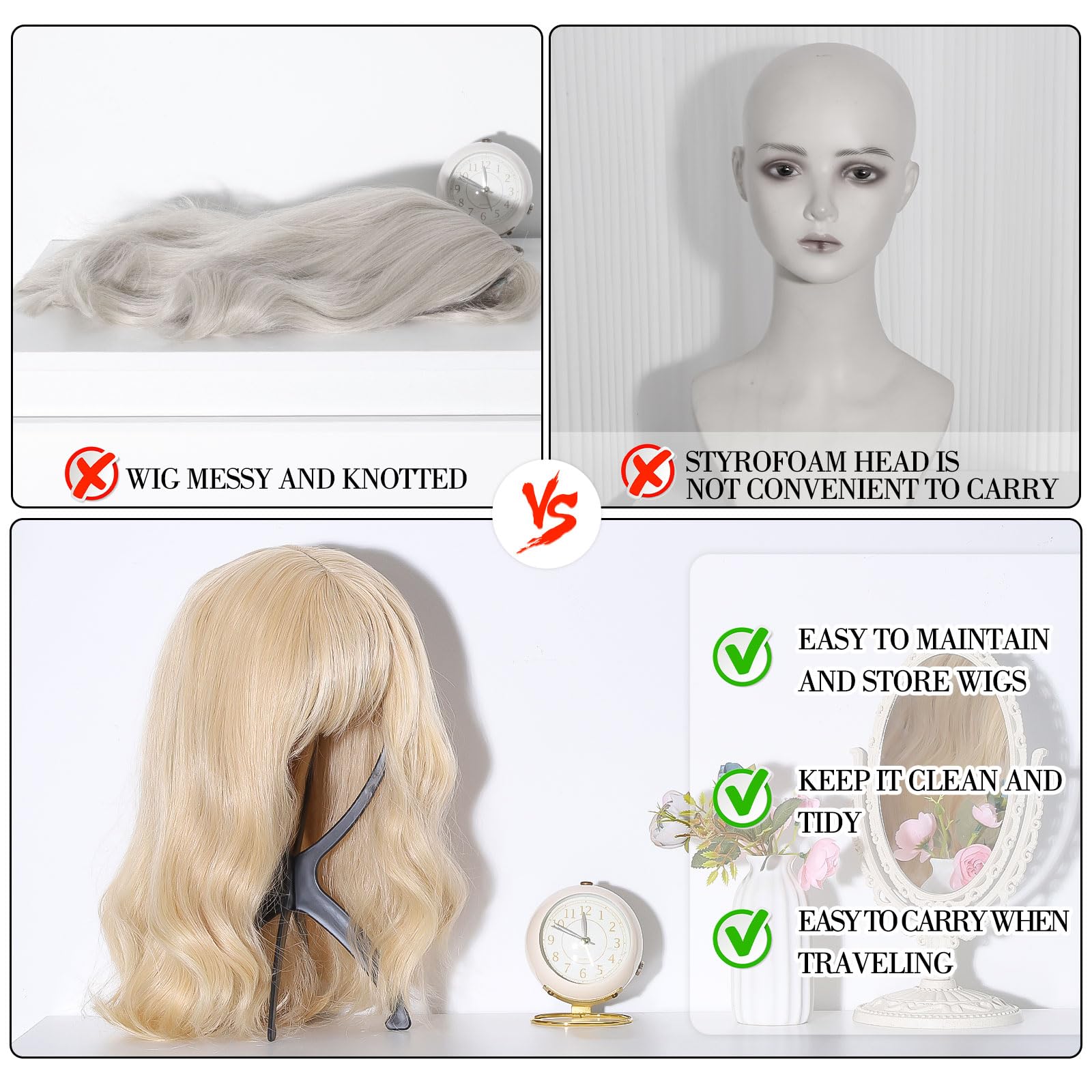 Obeoby set of six portable wig stands