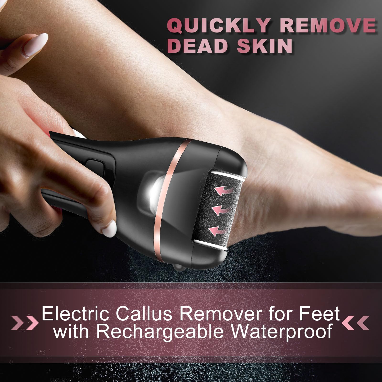 Otazwa waterproof electric foot file showing LED display