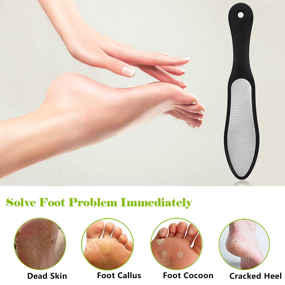 BEZOX foot scraper displaying the fine sanding side for smoothing cracked heels