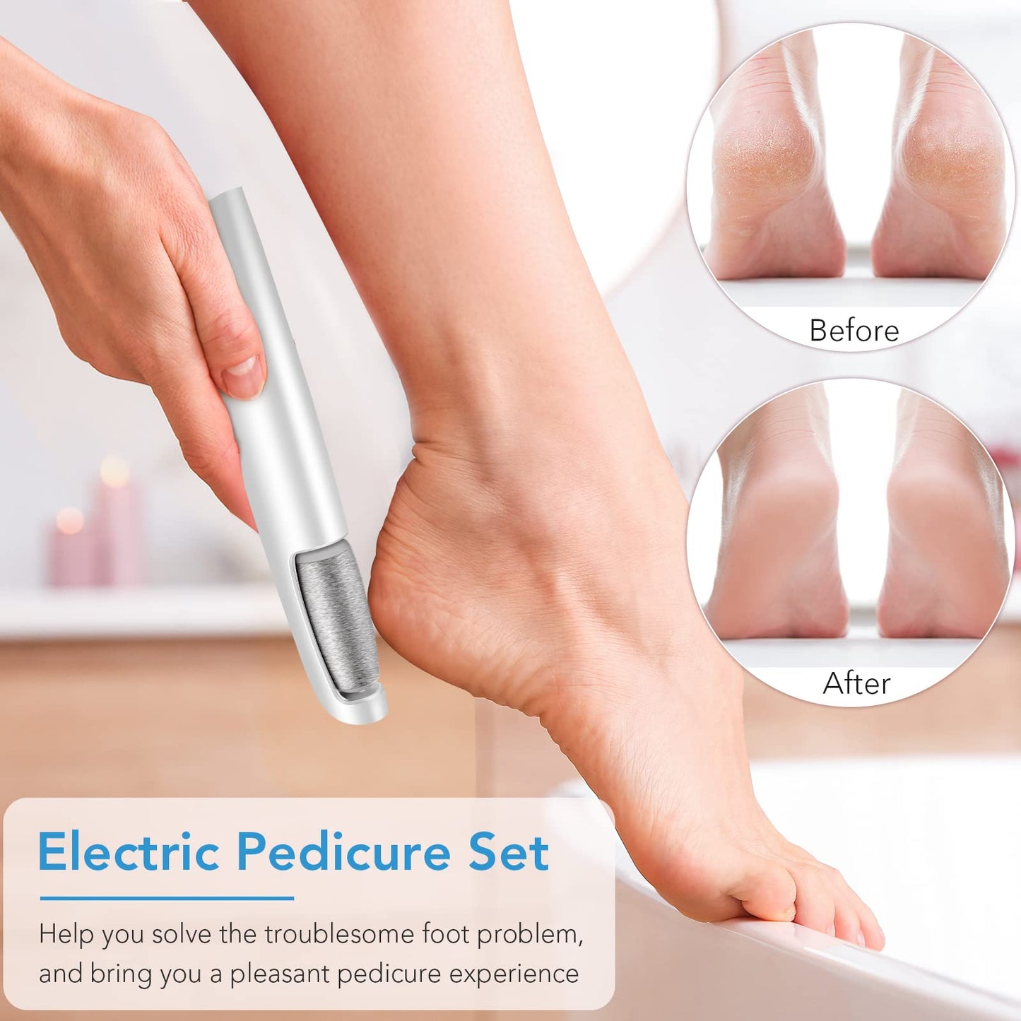 Side view of Linkevap professional pedicure kit for dry skin