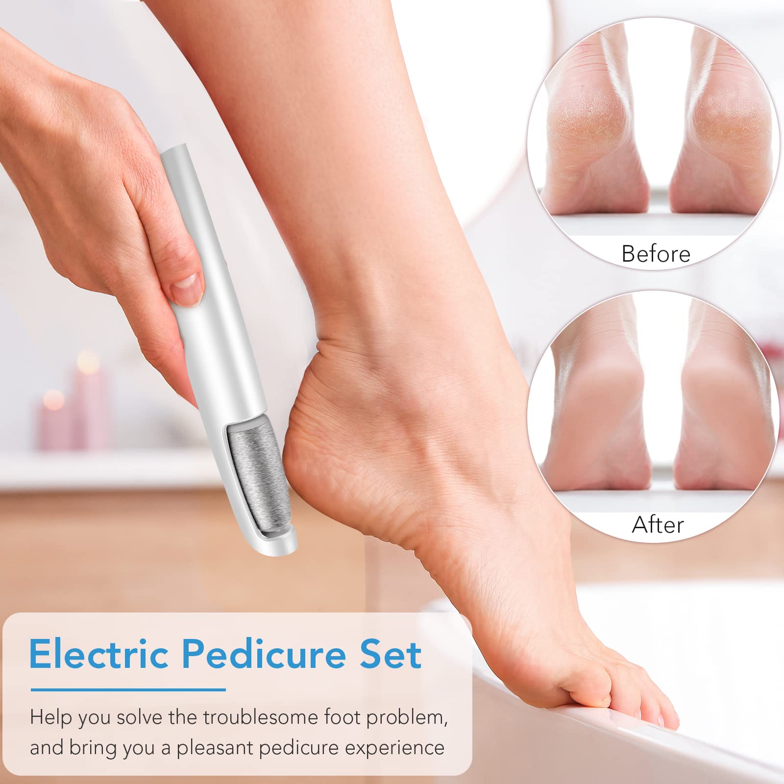 Side view of Linkevap professional pedicure kit for dry skin