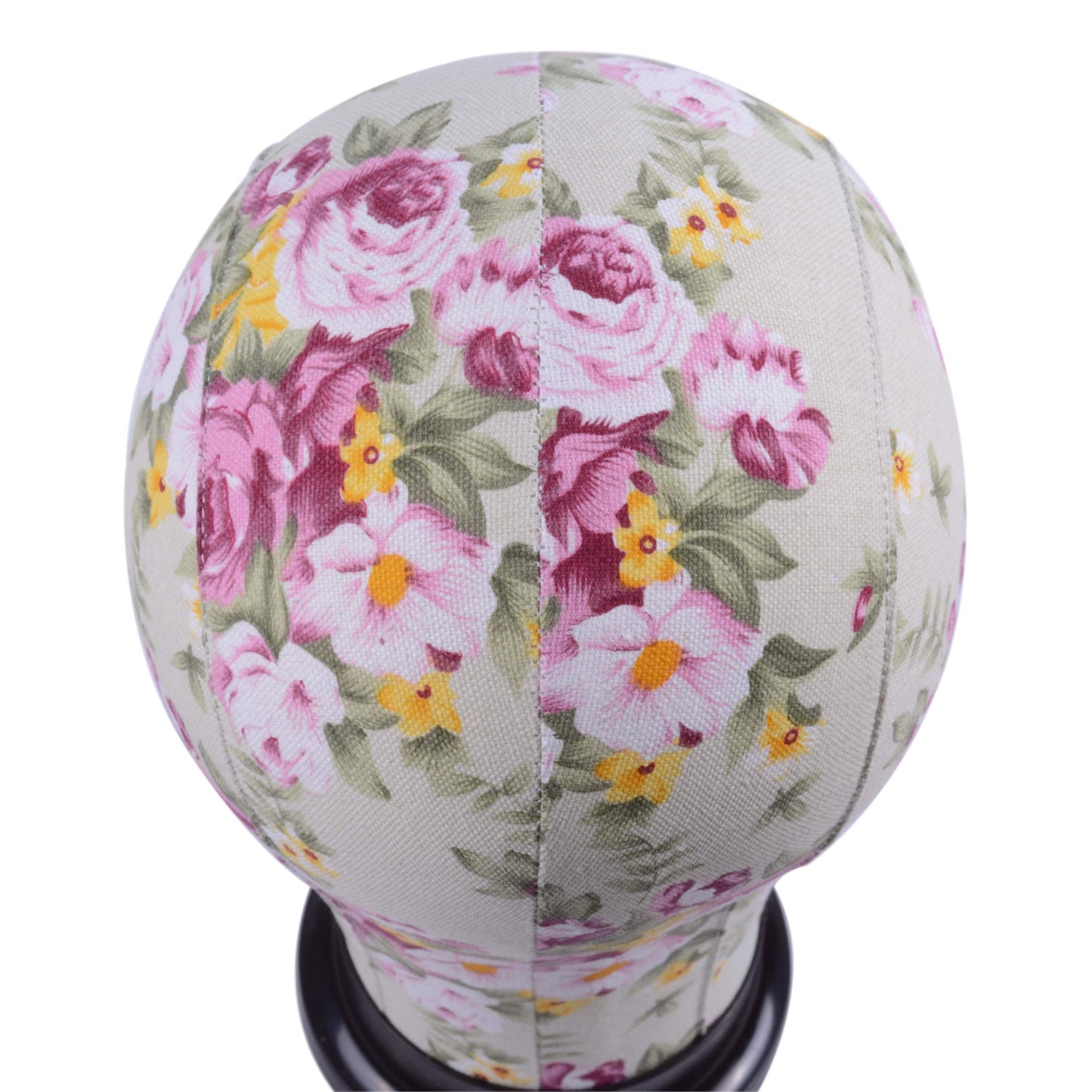 YANTAISIYU professional canvas manikin head set up on a styling studio workbench counter