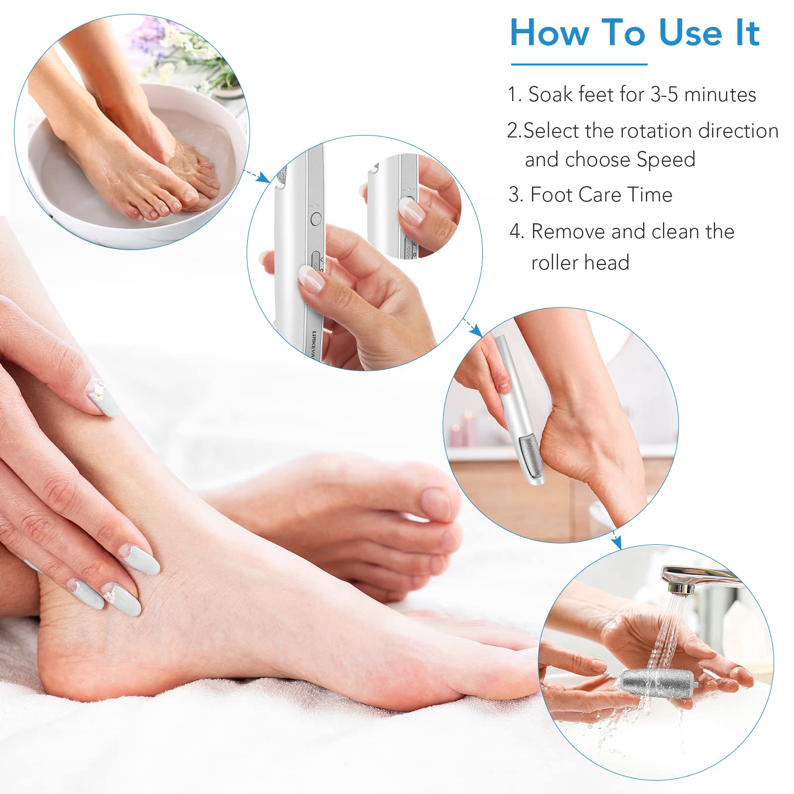 Package contents of Linkevap professional foot care tool