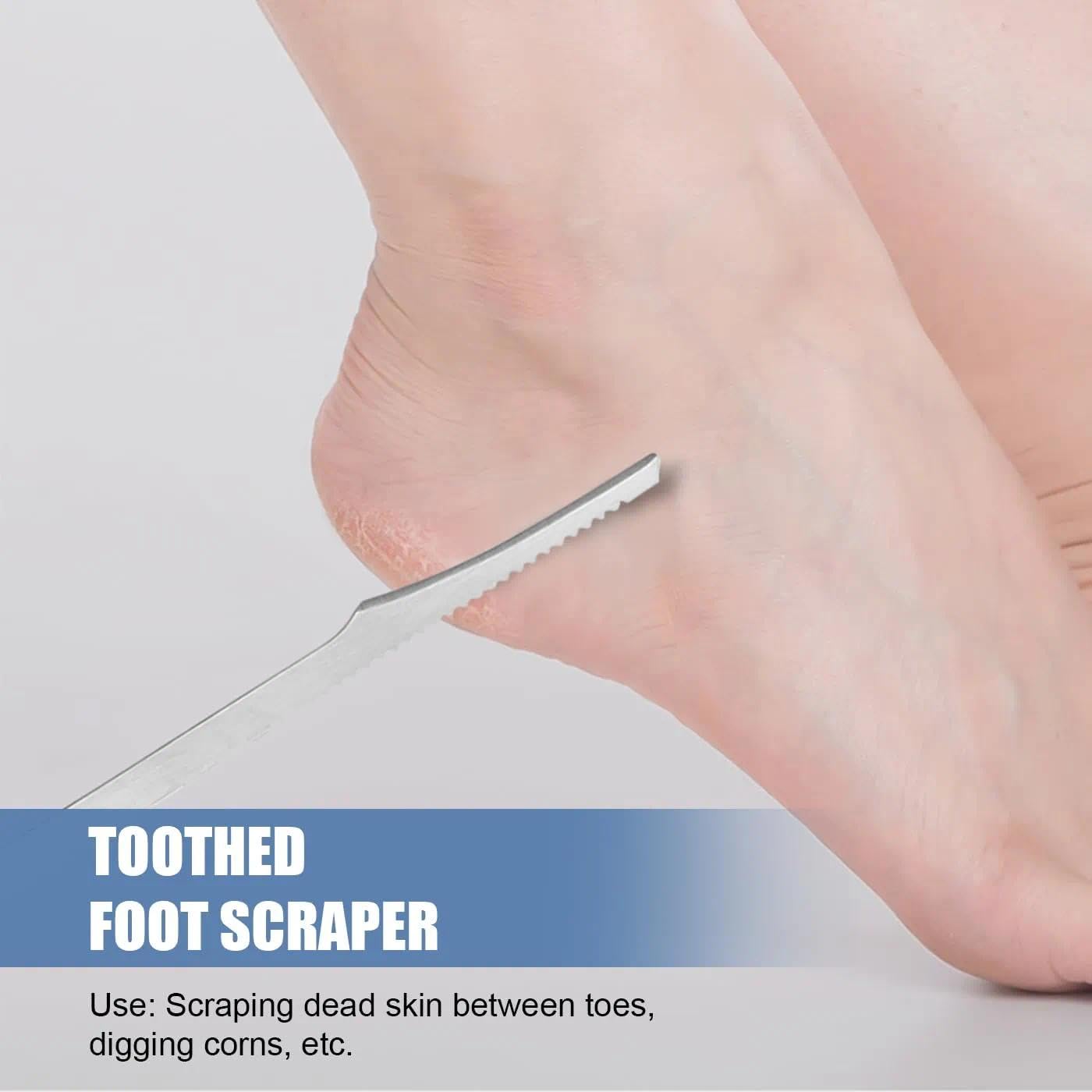 Handheld ergonomic foot file set for removing dead skin
