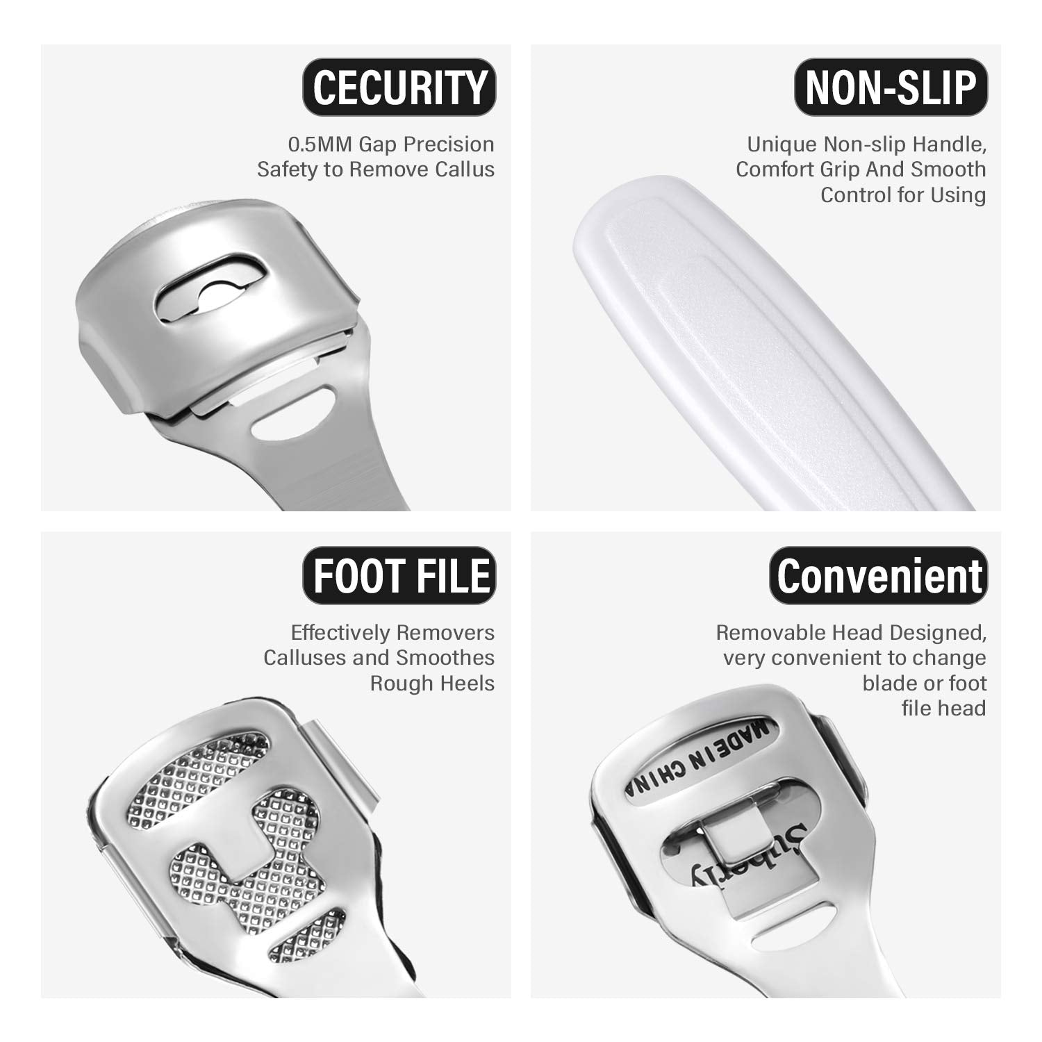 Fifty pieces of stainless steel replacement blades for the Zhehao corn plane pedicure razor