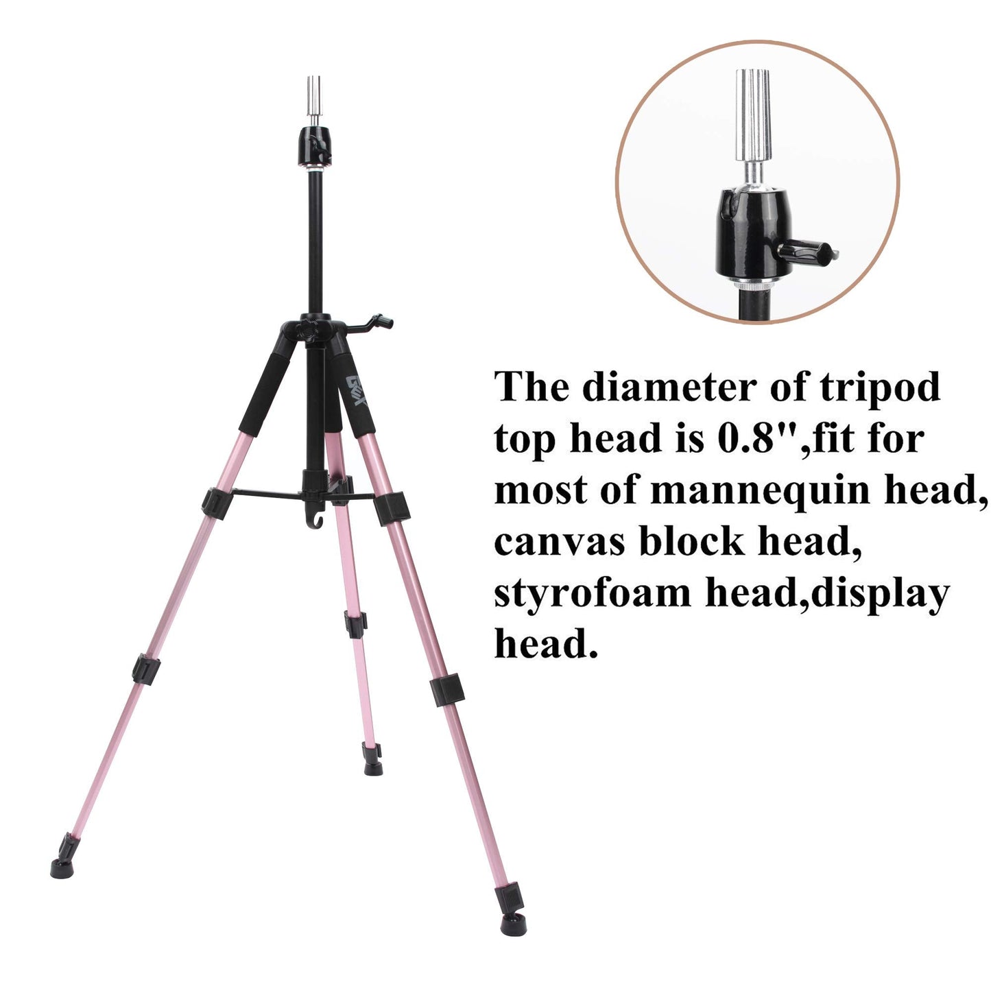 GEXWORLDWIDE 360 degree rotatable top piece holding a professional styling head