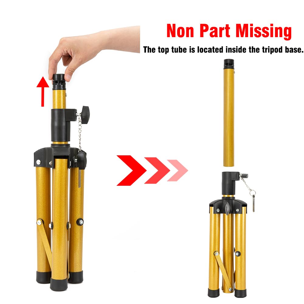 AliLeader aluminum wig stand tripod extended to maximum 55 inches height profile