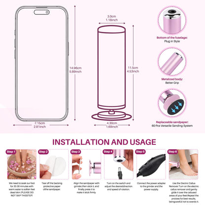 Complete set of Lionvison pedicure device and replacement discs in packaging
