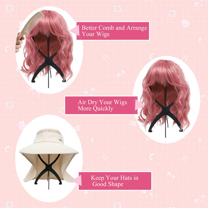 Side profile of Seewaazee portable wig holder