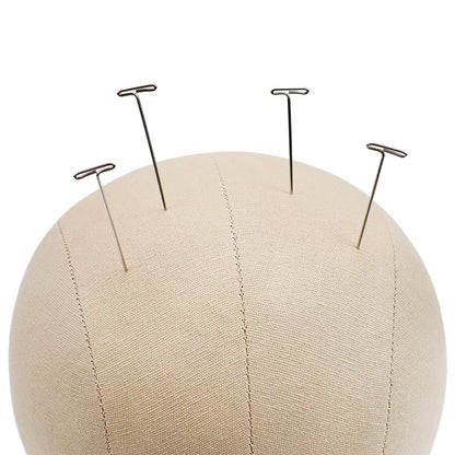 Side angle view of Gexworldwide light brown 22 inch canvas wig head showing human head proportions