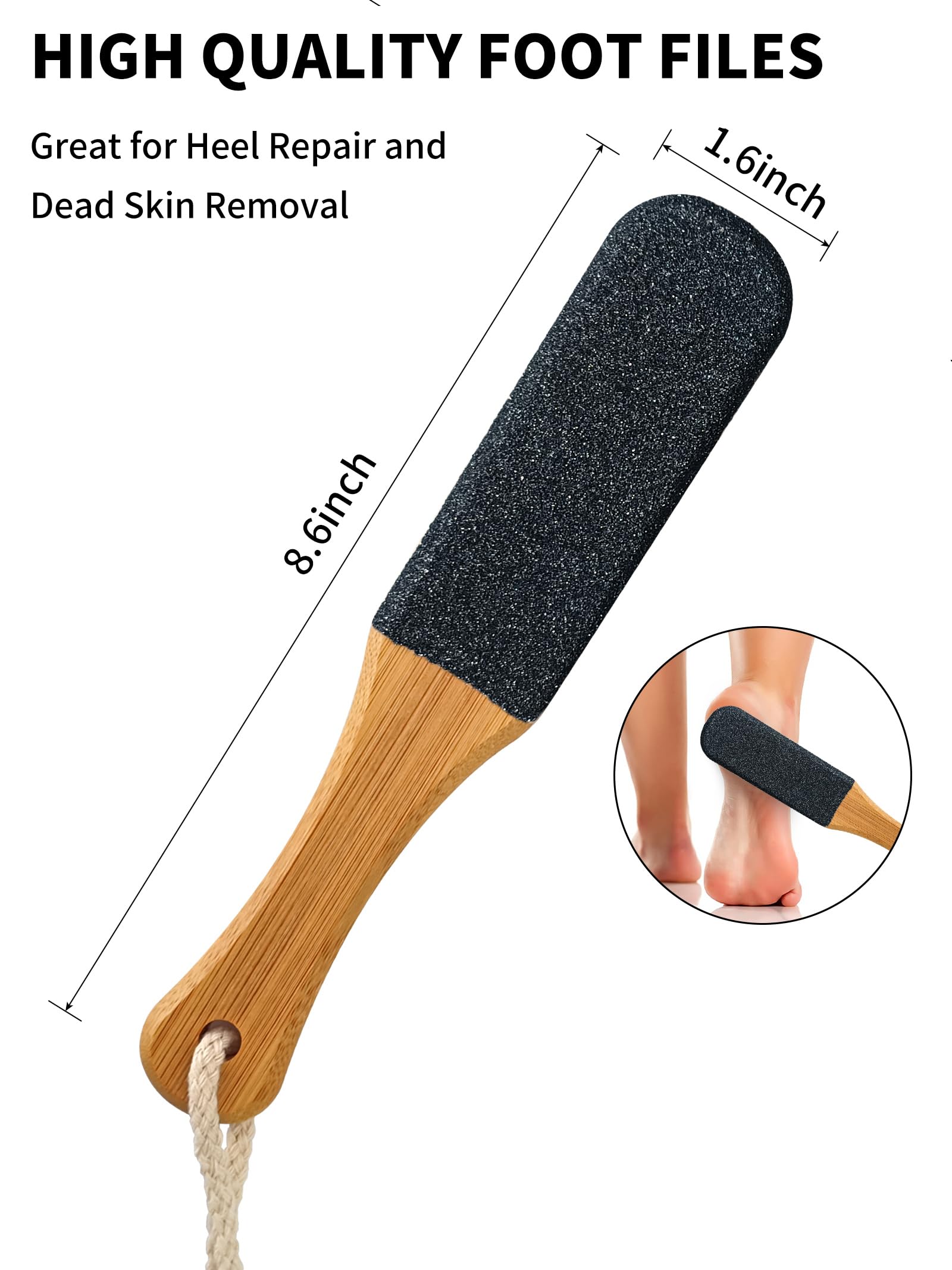 Ergonomic non-slip bamboo handle of the callus remover