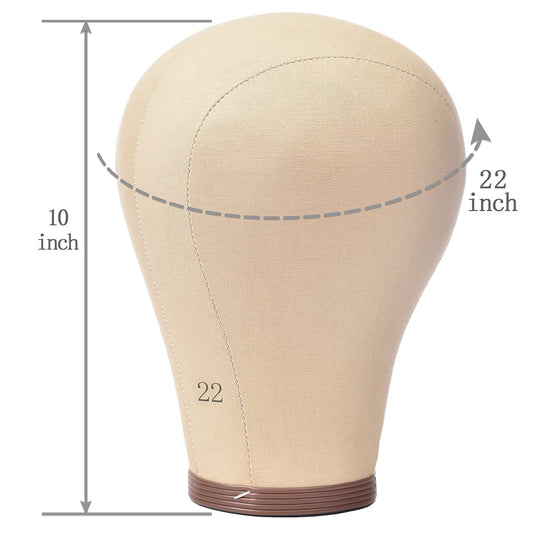 Monicass 22 inch wig display mannequin head side view showing durable canvas material