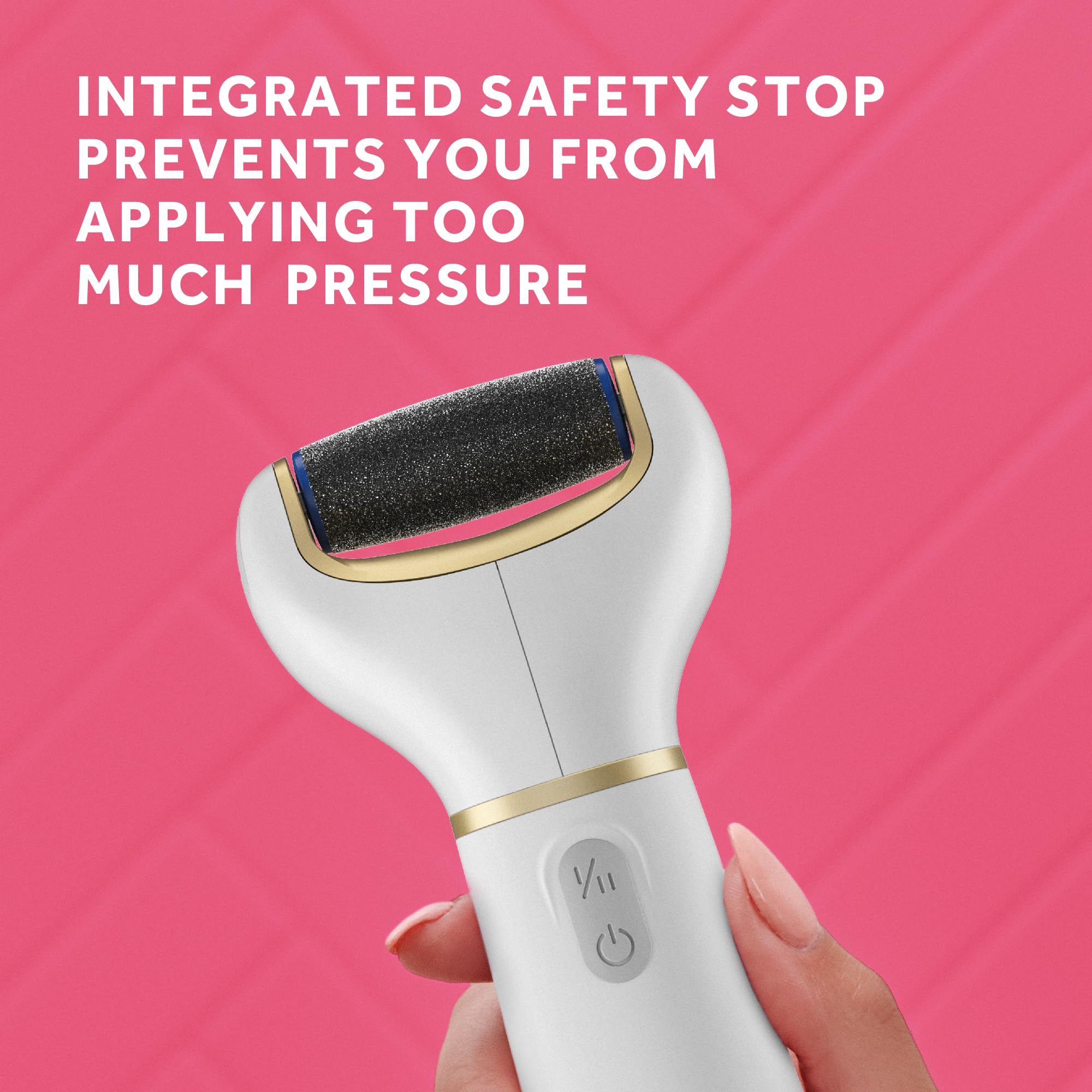 Authentic USA imported Amope Pedi Perfect callus remover packaging and product components layout.