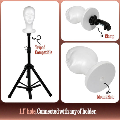 Studio Limited portable cosmetology training head for hair styling practice