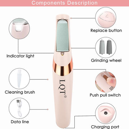 LQT electric callus remover kit with accessories