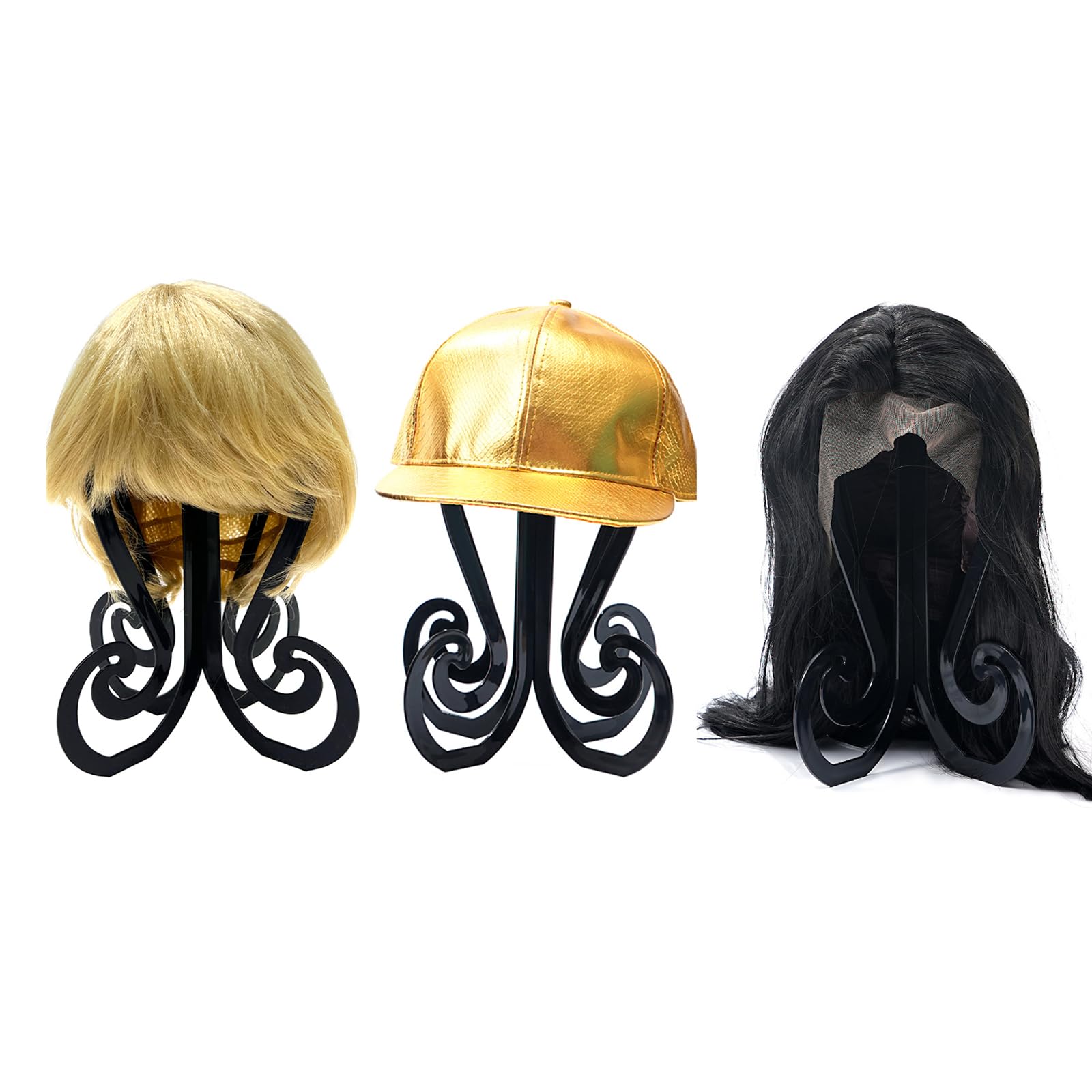 Foldable wig head stand for easy storage and travel