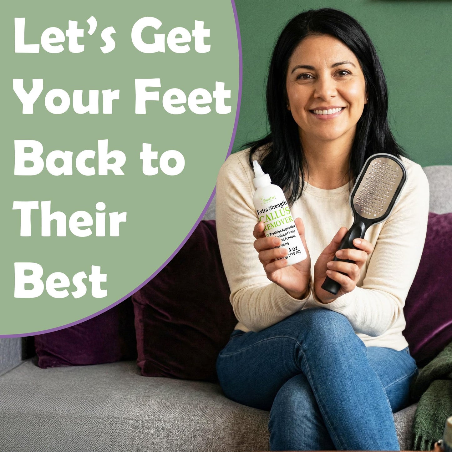 Results of using callus remover gel and foot file on dry feet