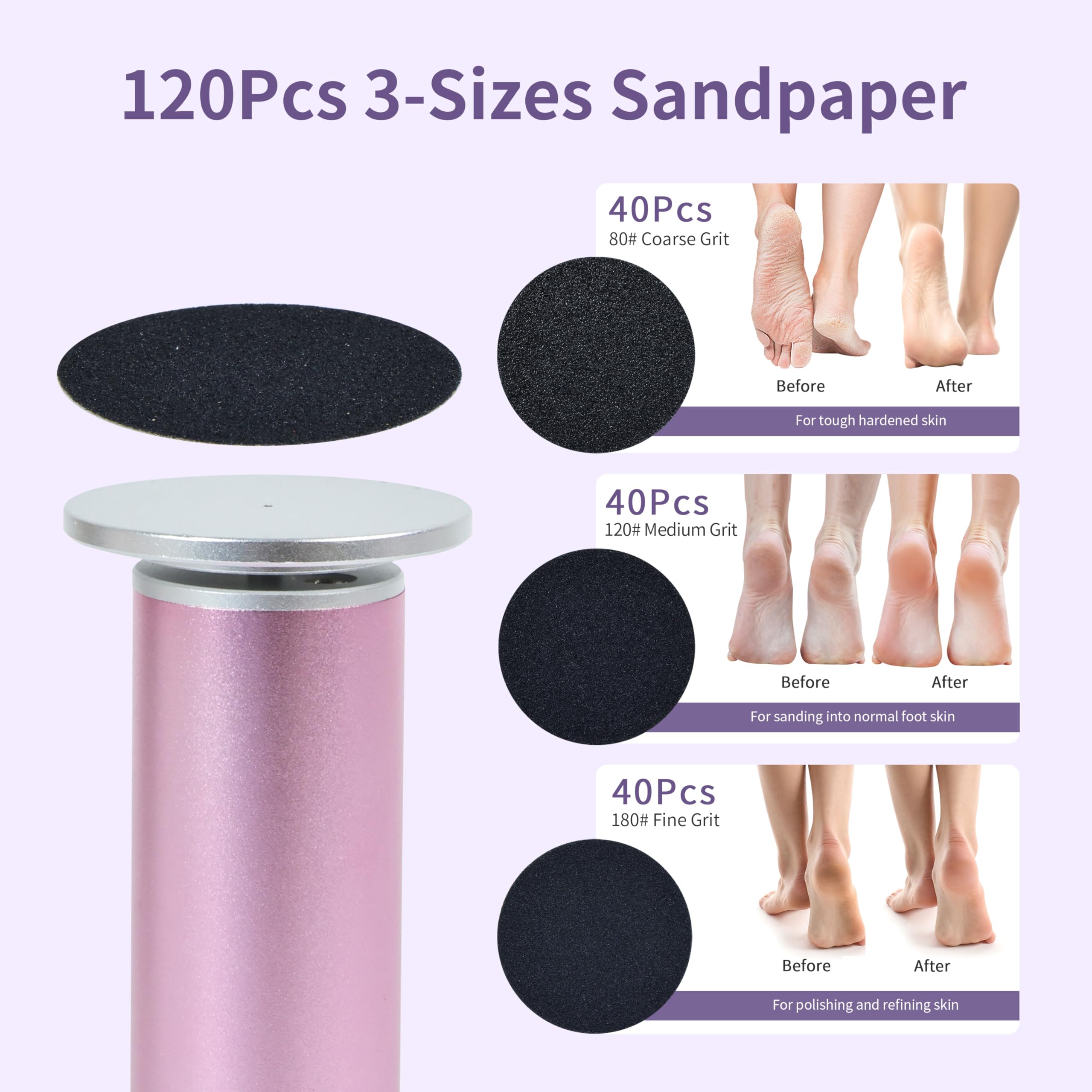 FancyJun professional foot file with 120 sandpaper discs kit