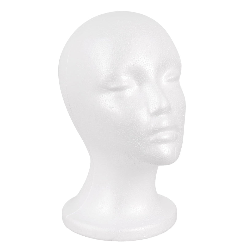 White foam mannequin head for hat and wig display