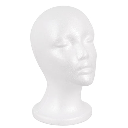White foam mannequin head for hat and wig display