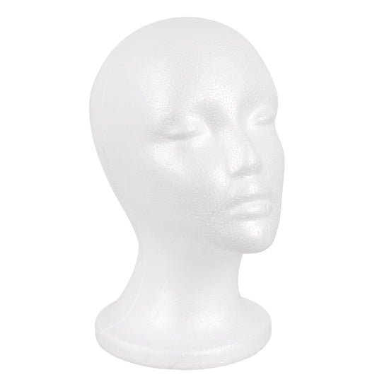 White foam mannequin head for hat and wig display