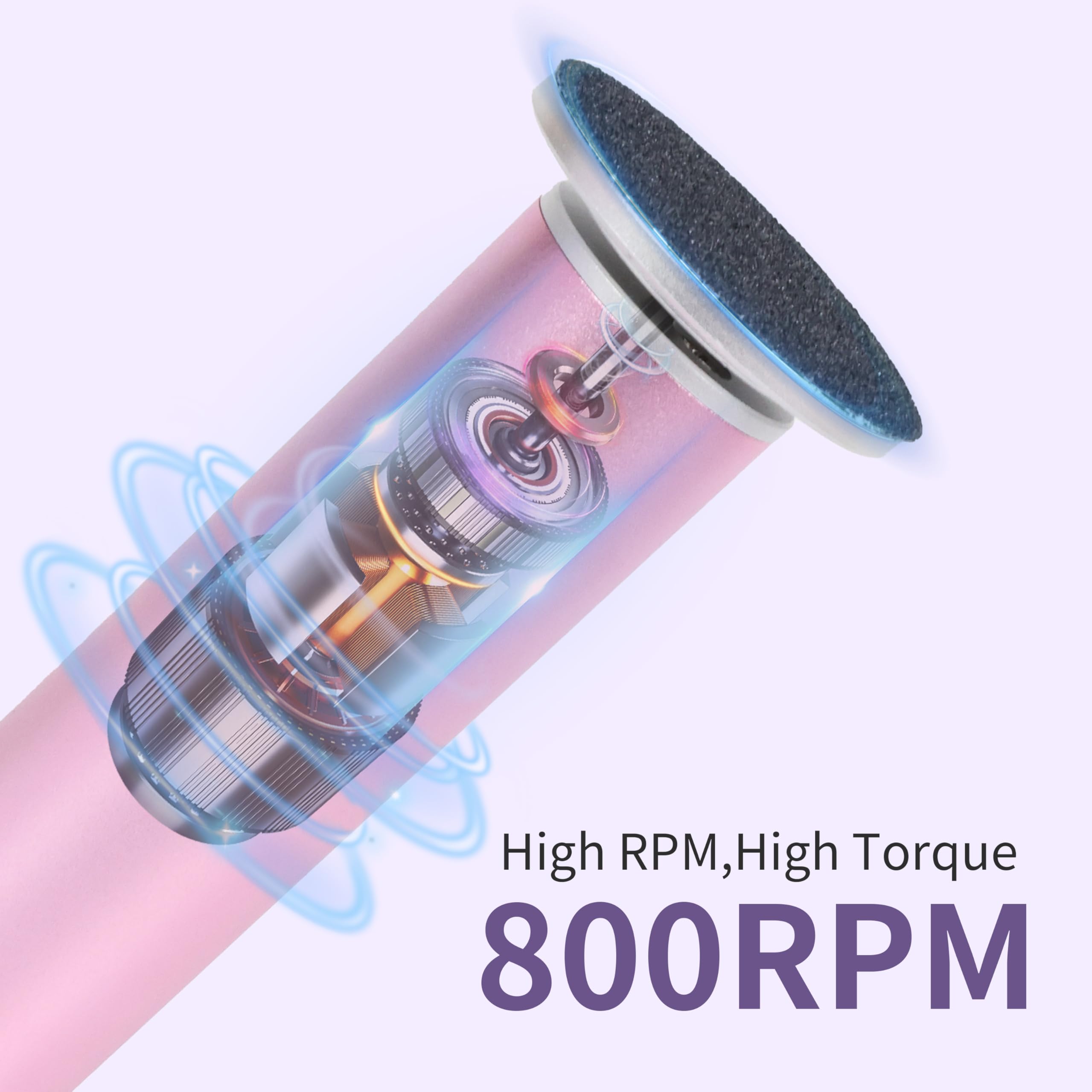 Close up of aluminum callus remover device and grit options